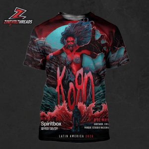 Korn Latin America 2026 Tour Artwork Poster At Parque Estadio Nacional Santiago Chile On May 8th All Over Print Shirt