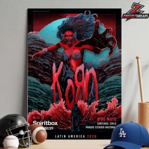 Korn Latin America 2026 Tour Artwork Poster At Parque Estadio Nacional Santiago Chile On May 8th Home Decor Poster Canvas