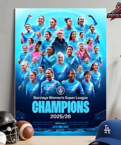 Manchester City Barclays Women’s Super League Champions Poster Merchandise Limited Home Decor Poster Canvas