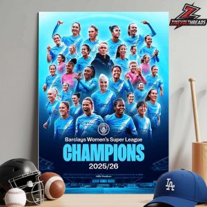 Manchester City Barclays Women’s Super League Champions Poster Merchandise Limited Home Decor Poster Canvas