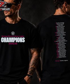 Manchester City Women’s Super League Champions 2025-26 Player Tee Merchandise Limited Two Sided Unisex T-Shirt