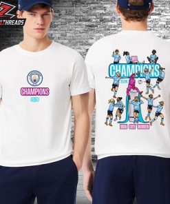 Manchester City Women’s Super League Champions 2025-26 White Tee Merchandise Limited Two Sided Unisex T-Shirt