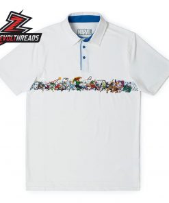 Marvel Secret Wars Clash Of The Cosmos RSVLTS All-Day Polo Shirt Retro Superhero Comic Polo
