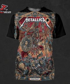 Metallica M72 2026 World Tour Venue Poster Art By Juan Ma Orozco Pop Up Store At Olympic Stadium Athens Greece On May 9th 2026 All Over Print Shirt