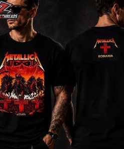 Metallica M72 Bucharest 2026 Artwork Venue Tee At Pop Up Merch Store Romania On May 13th 2026 Two Sided Unisex T-Shirt