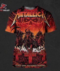 Metallica M72 Tour 2026 Artwork Venue Poster Pop Up Merch Store At Bucharest Romania On May 13th 2026 All Over Print Shirt