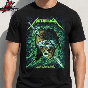 Metallica M72 Zurich Artwork Venue Poster Pop Up Merch Store At Stadion Letzigrund Switzerland On May 27th 2026 Unisex T-Shirt
