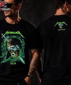 Metallica M72 Zurich Artwork Venue Tee Pop Up Merch Store At Stadion Letzigrund Switzerland On May 27th 2026 Two Sided Unisex T-Shirt