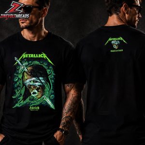 Metallica M72 Zurich Artwork Venue Tee Pop Up Merch Store At Stadion Letzigrund Switzerland On May 27th 2026 Two Sided Unisex T-Shirt