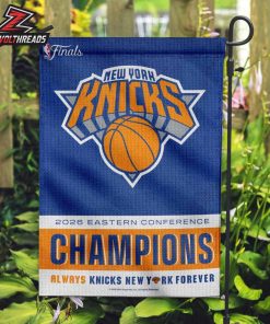 New York Knicks 2026 NBA Eastern Conference Champions Double-Sided Vertical Garden House Flag