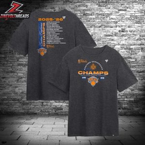 New York Knicks 2026 NBA Eastern Conference Champions Roster Two Sided Unisex T-Shirt
