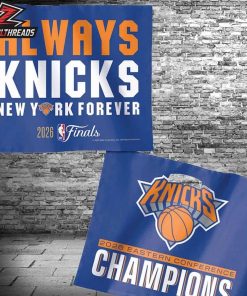 New York Knicks NBA Season 2025-2026 Eastern Conference Champions Double-Sided Garden House Flag