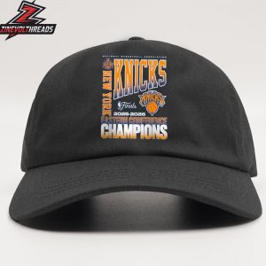 New York Knicks Stacked Block Tee 2026 NBA Eastern Conference Champions Snapback Classic Hat Cap