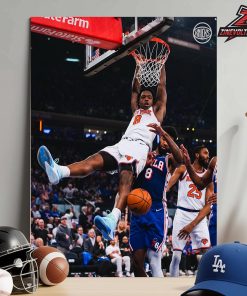 OG Anunoby Aura Posterzine Dunk Moment Easter Conference Semifinal Knicks Versus 76ers NBA 2025-2026 Home Decor Poster Canvas