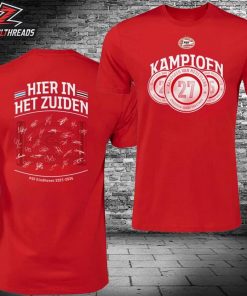 PSV Eindhoven Kampioen Van Nederland 2026 Champions Netherland Hier In Het Zuiden Two Sided Unisex T-Shirt