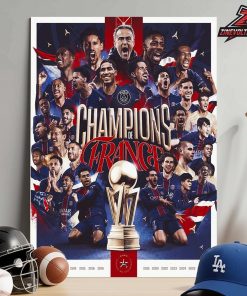 Paris Saint-Germain Ligue 1 Season 2025-26 Winners Champions France Home Decor Poster Canvas