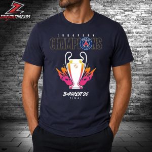 Paris Saint-Germain PSG 26 UCL Final Winners Tee UEFA Champions League Unisex T-Shirt