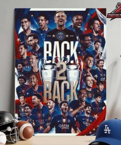 Paris Saint-Germain PSG Back 2 Back Champions d’Europe 2026 UEFA Champions League Home Decor Poster Canvas