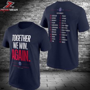 Paris Saint-Germain PSG European Champions Roster Graphic Tee 2026 UEFA Champions League Two Sided Unisex T-Shirt