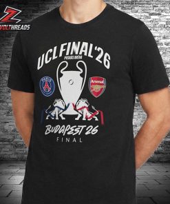 Paris Saint-Germain Versus Arsenal UCL Finalist Budapest 2026 Graphic Tee Unisex T-Shirt