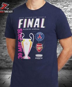Paris Saint-Germain Versus Arsenal UCL Finalist Budapest 2026 Lifestyle Tee On May 30th Unisex T-Shirt