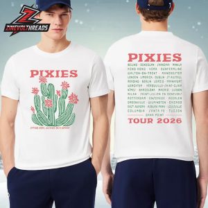 Pixies P40 Asia Tour Merch 2026 Cactus Tee Two Sided Unisex T-Shirt