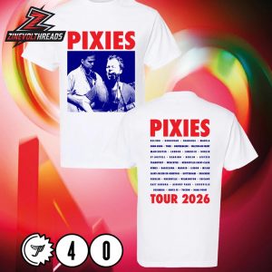 Pixies P40 Asia Tour Merch 2026 Francis Santiago Tee Two Sided Unisex T-Shirt
