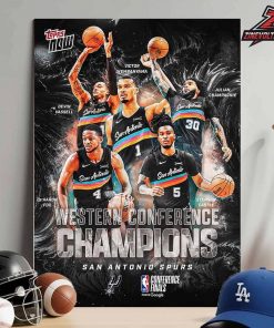 San Antonio Spurs 2025-26 NBA Western Conference Champions Home Decor Poster Canvas