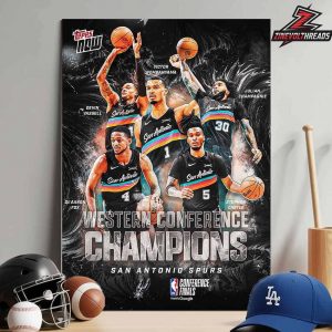 San Antonio Spurs 2025-26 NBA Western Conference Champions Home Decor Poster Canvas