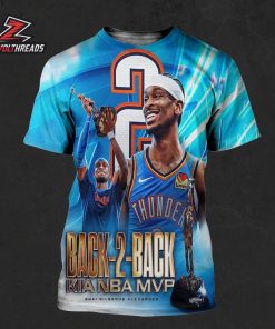 Shai Gilgeous-Alexander Is The Kia NBA MVP For The Second-Consecutive Season All Over Print Shirt