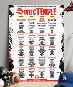 Sonic Temple 2026 Line Up Poster Art And Music Festival At Historic Crew Stadium Columbus Ohio On May 14th-17th Home Decor Poster Canvas