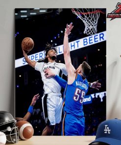 Stephon Castle San Antonio Spurs Posterized Dunk On Hartenstein Epic Moment In Match Vs OKC Thunder NBA Western Conference Final 2025-26 Home Decor Poster Canvas