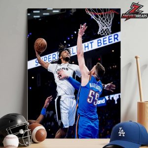 Stephon Castle San Antonio Spurs Posterized Dunk On Hartenstein Epic Moment In Match Vs OKC Thunder NBA Western Conference Final 2025-26 Home Decor Poster Canvas