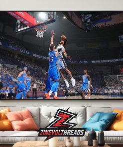 Stephon Castle San Antonio Spurs Wild Jam Posterized Dunk Among OKC Thunder Squad NBA Western Conference Final 2025-26 Home Decor Poster Canvas