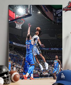 Stephon Castle San Antonio Spurs Wild Jam Posterized Dunk On Hartenstein NBA Conference Final 2025-26 Versus OKC Thunder Home Decor Poster Canvas