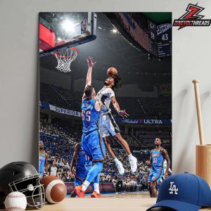 Stephon Castle San Antonio Spurs Wild Jam Posterized Dunk On Hartenstein NBA Conference Final 2025-26 Versus OKC Thunder Home Decor Poster Canvas