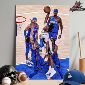 Stephon Castle San Antonio Spurs Wild Posterized Dunk On Hartenstein Moment Versus OKC Thunder Western Conference Final NBA 2025-26 Home Decor Poster Canvas