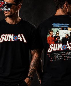 Sum 41 All Killer No Filler 25th Anniversary Tracklist Tee Merchandise Limited Two Sided Unisex T-Shirt