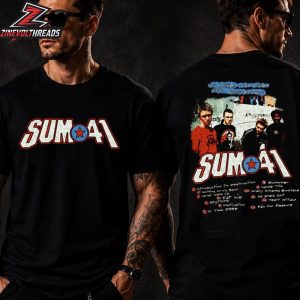 Sum 41 All Killer No Filler 25th Anniversary Tracklist Tee Merchandise Limited Two Sided Unisex T-Shirt