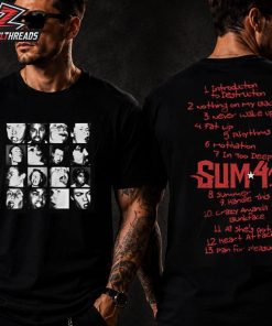 Sum 41 All Killer No Filler Tracklist Tee Merchandise Limited Two Sided Unisex T-Shirt