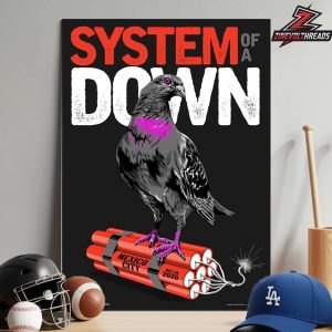 System Of A Down Official Venue Poster CDMX Pop Up Merch At Estadio GNP Seguros Mexico On May 28th 2026 Home Decor Poster Canvas