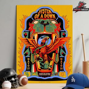 System Of A Down Official Venue Poster CDMX Pop Up Merch For 2 Shows At Estadio GNP Seguros Mexico On May 27th And 28th 2026 Home Decor Poster Canvas
