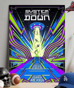System Of A Down Venue Poster CDMX Pop Up Merch By Carlos Banda At Estadio GNP Seguros Mexico On May 27th 2026 Home Decor Poster Canvas