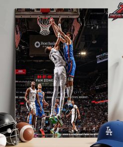 Victor Wembanyama Met Chet Holmgren At The Rim Wemby Block Chet In Game 4 Western Conference Final Spurs Versus Thunder Home Decor Poster Canvas