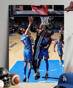 Victor Wembanyama Posterized Dunk On Chet Holmgren And Shai Gilgeous Alexander Capture Moment Western Conference Final 2026 Home Decor Poster Canvas