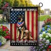 250th Anniversary American Independence Day Patriotic Yellow Labrador Veteran Dog Double Sided Garden House Flag 250th Anniversary American Independence Day Patriotic Yellow Labrador Veteran Dog Double Sided Garden House Flag