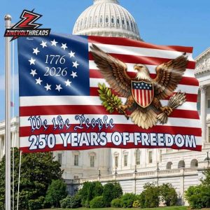 250th Anniversary American Independence Day We The People Bald Eagle Shield 1776 2026 Double Sided Garden House Flag