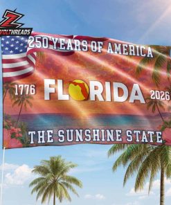 250th Anniversary American Independence Day Florida The Sunshine State 1776 2026 Double Sided Garden House Flag