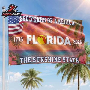 250th Anniversary American Independence Day Florida The Sunshine State 1776 2026 Double Sided Garden House Flag
