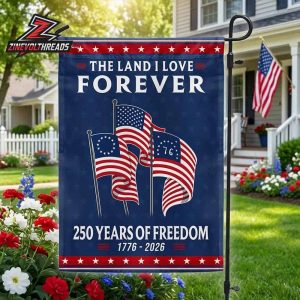 250th Anniversary American Independence Day Betsy Ross Bennington 76 The Land I Love Forever Double Sided Garden House Flag
